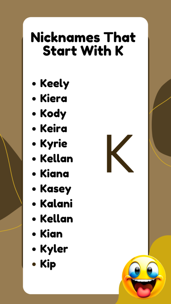 Nicknames That Start With K