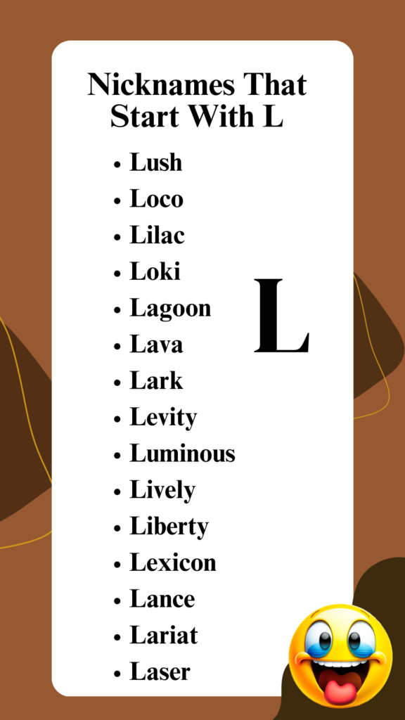 Nicknames That Start With L