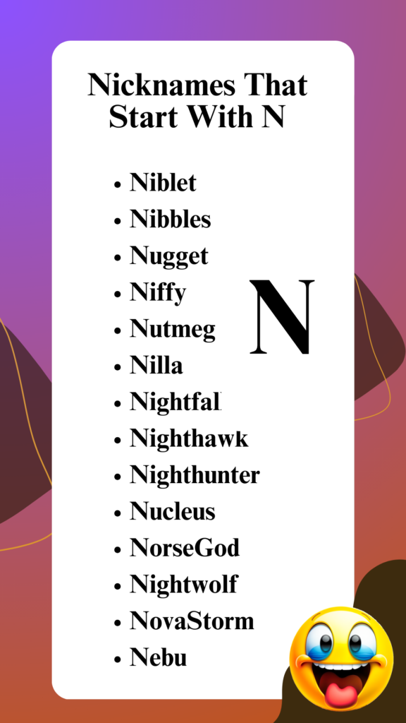 Nicknames That Start With N